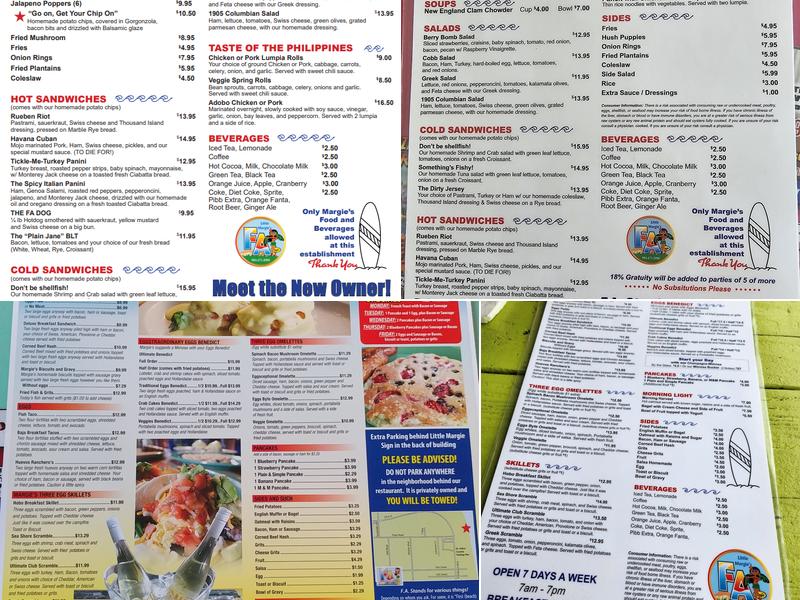 Little Margie's FA Café Menu
