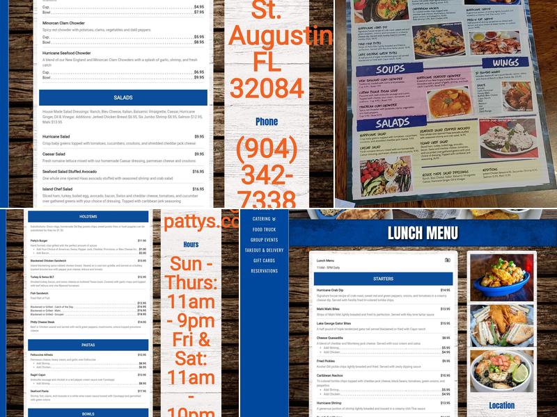 Hurricane Patty's Menu