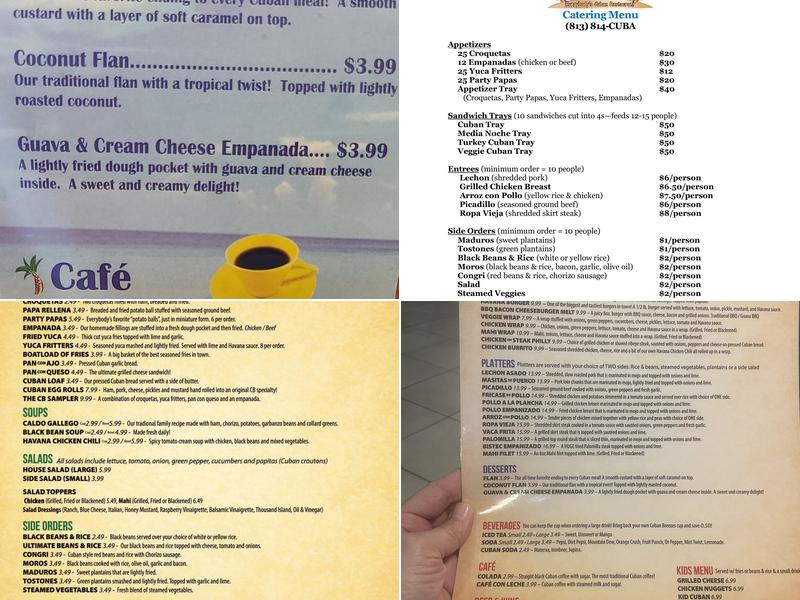 Cuban Breezes Menu
