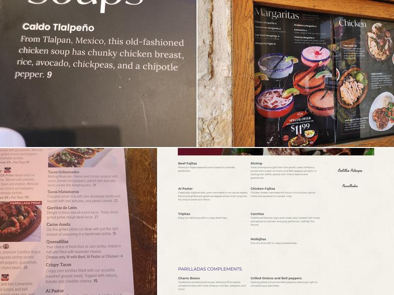 Palenque Grill La Cantera Menu