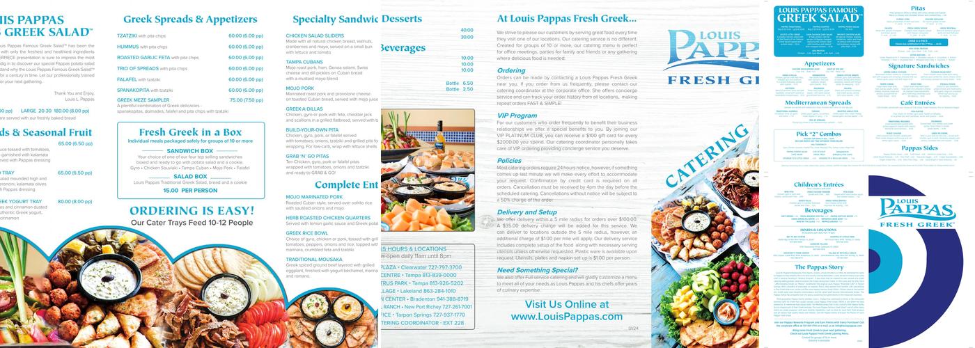 Louis Pappas Market and Cafe Menu