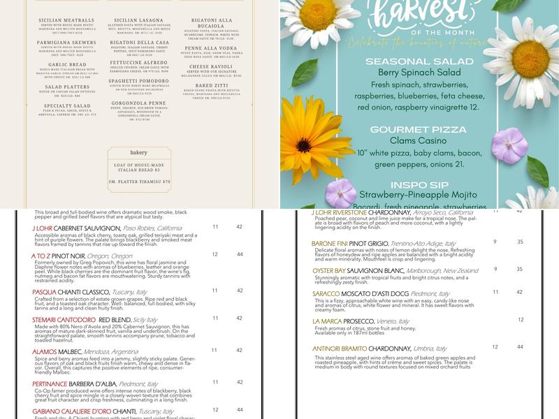 Naples Italian Ristorante & Pizza Menu