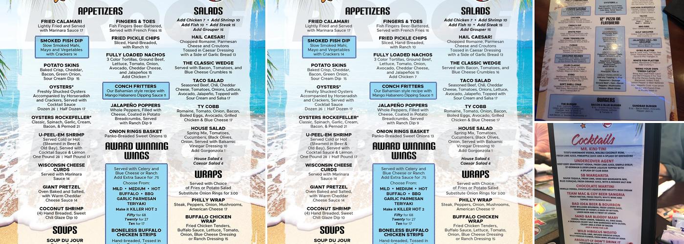 Sand Bar ⛱️ Menu