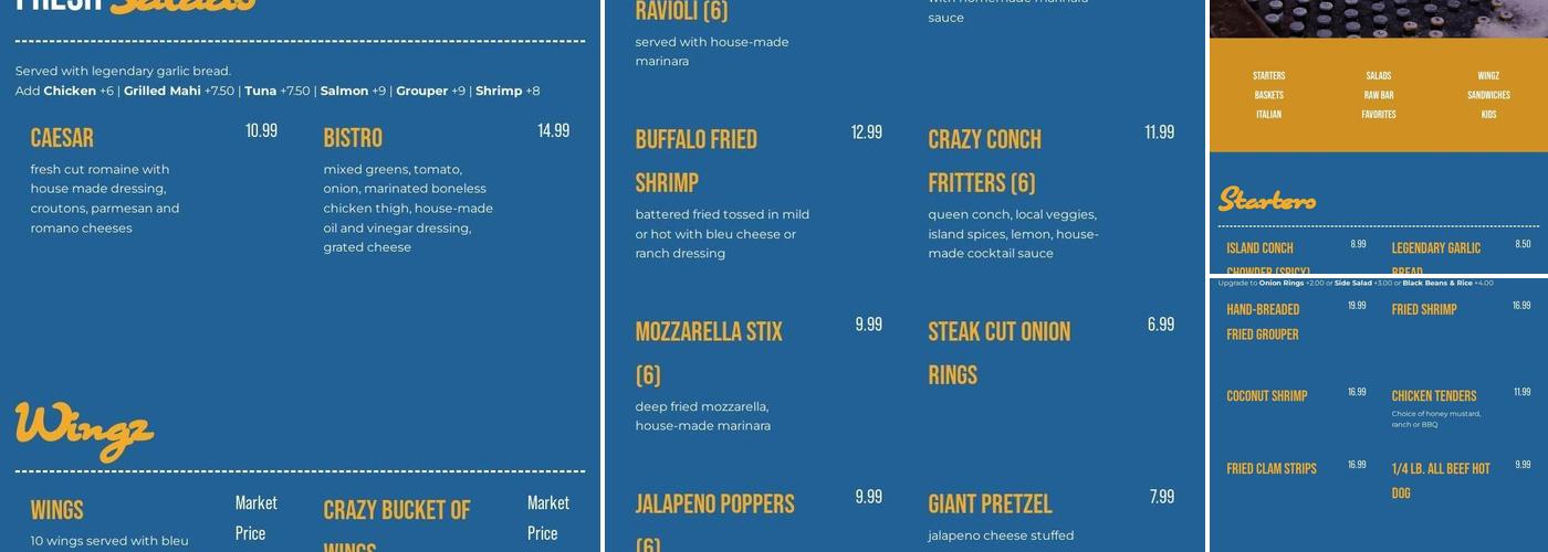 The Crazy Flamingo Menu