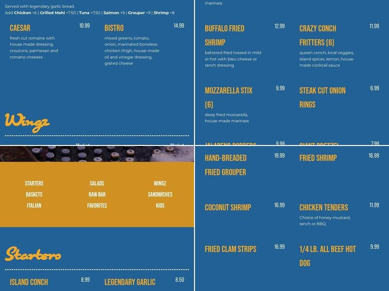 The Crazy Flamingo Menu