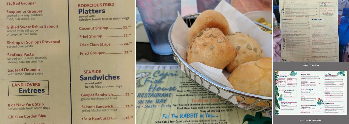 Capri Fish House Menu