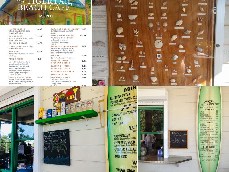 Tigertail Beach Cafe Menu