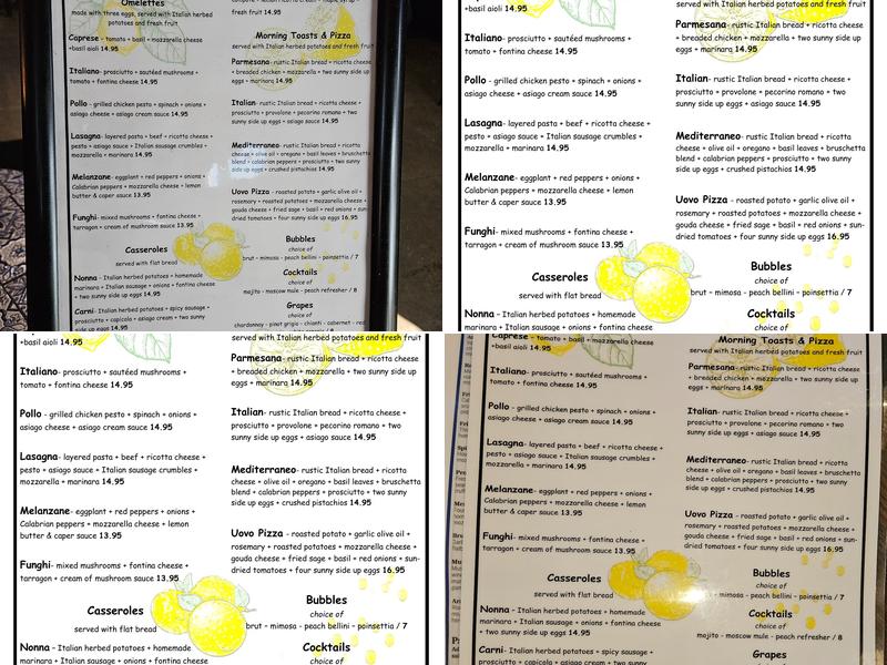 Tiu Steppi's Osteria Menu