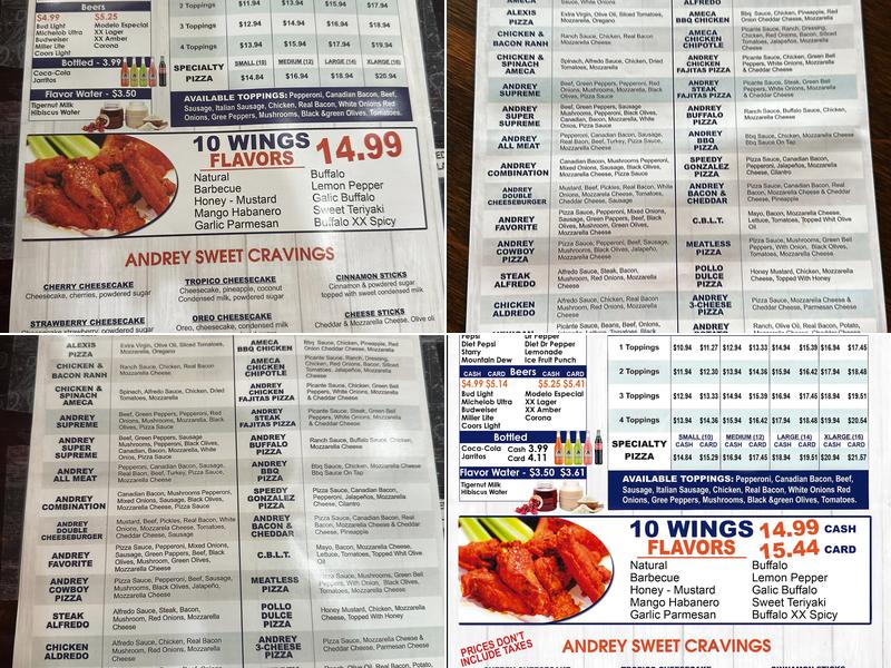 Andrey Pizza And Grill Menu