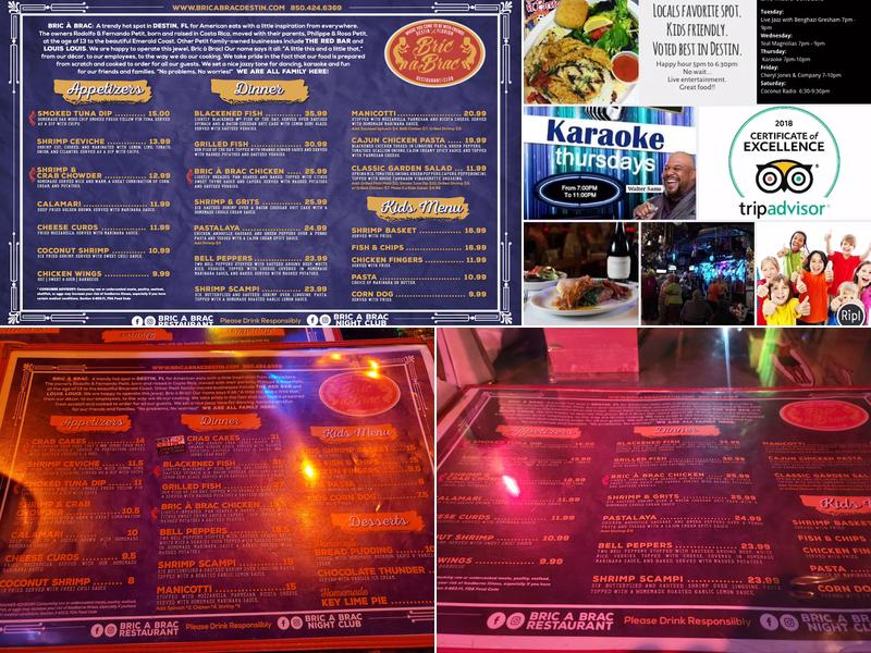 Bric à Brac Menu
