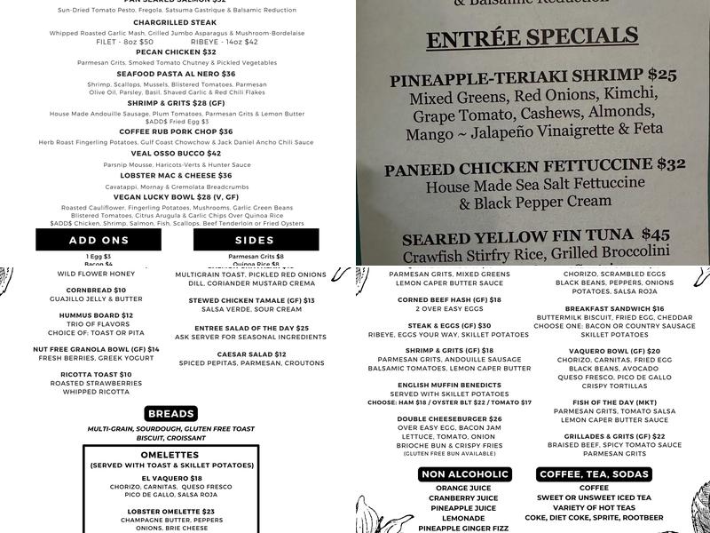 Vintij Food & Wine Menu