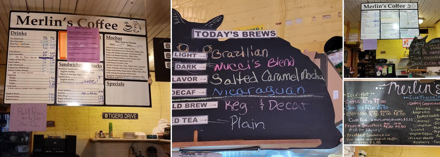 Merlin's Coffee Menu