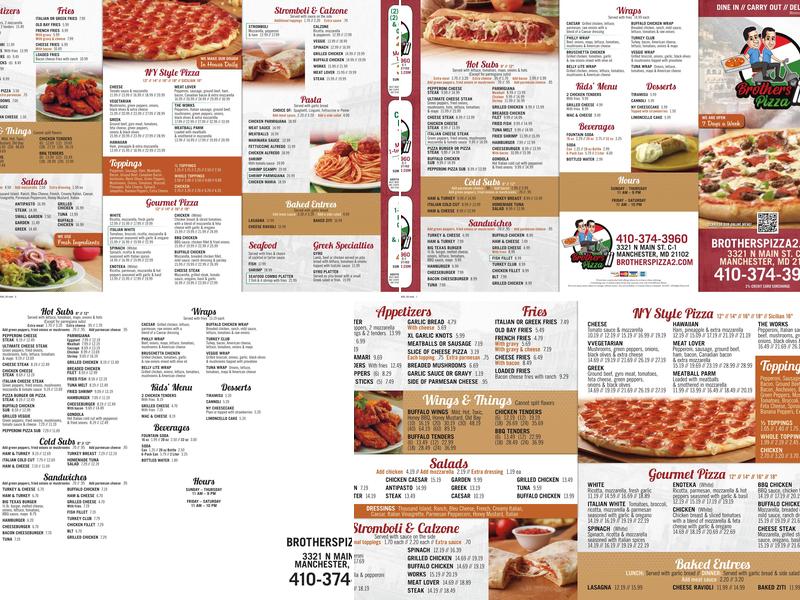 Brother's Pizza II Menu
