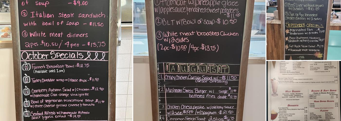 Clair's Restaurant Menu