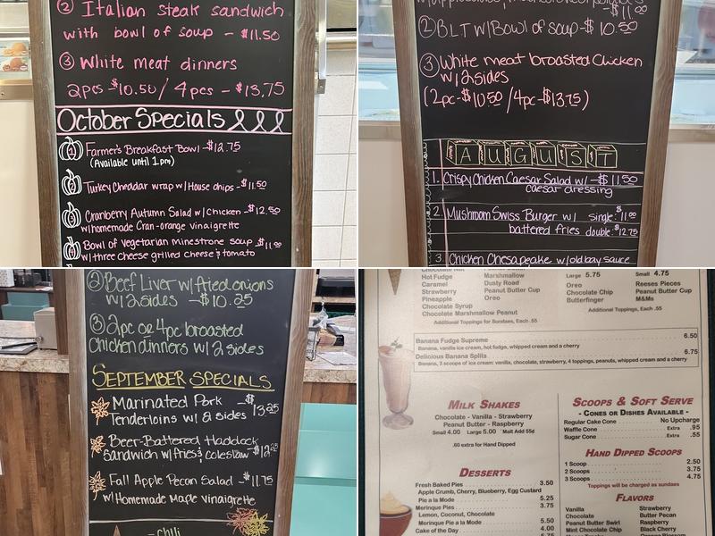 Clair's Restaurant Menu