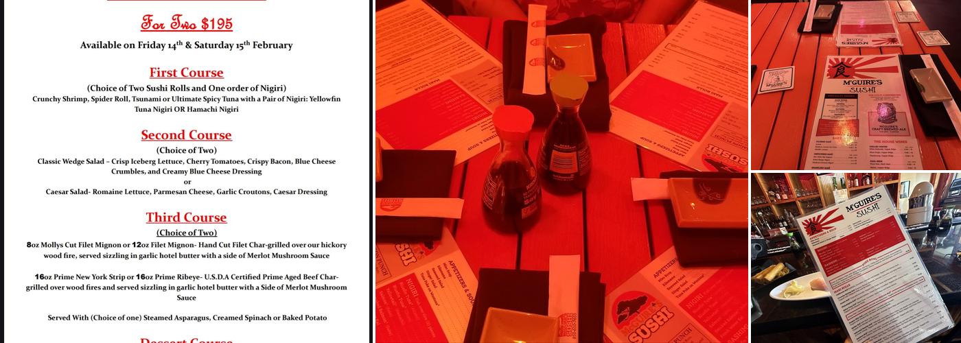Wagyu McGuire's Japanese Sushi & Steaks Menu