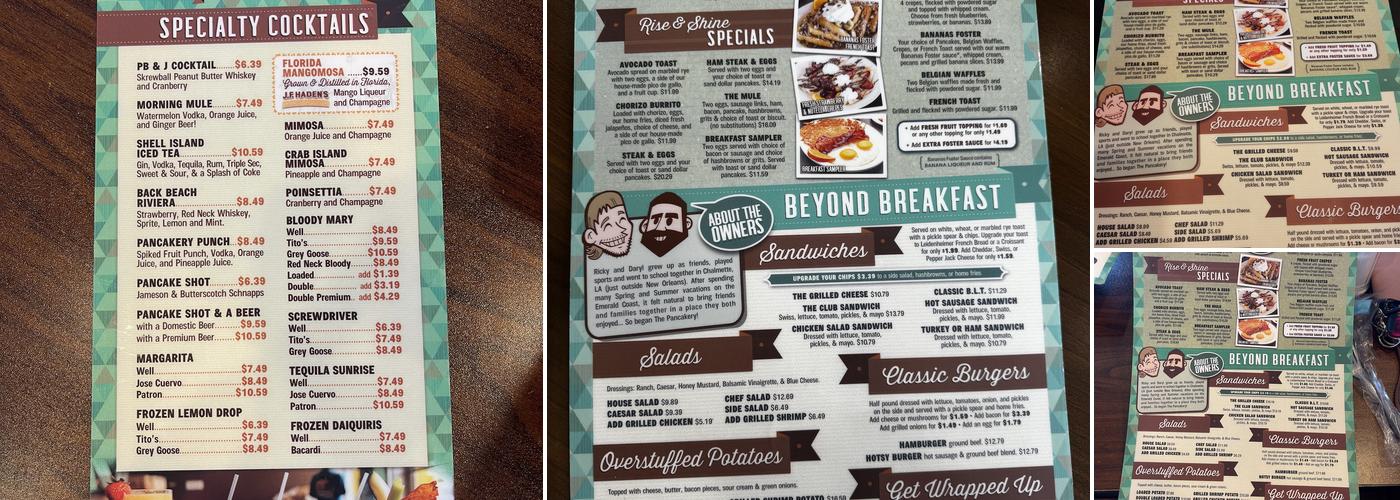 The Pancakery of Destin Menu