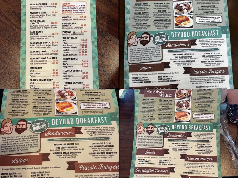 The Pancakery of Destin Menu