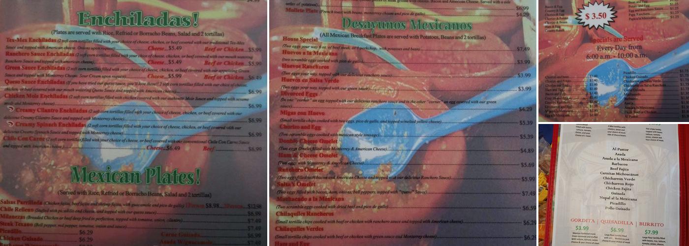 Salsa's Cafe Menu