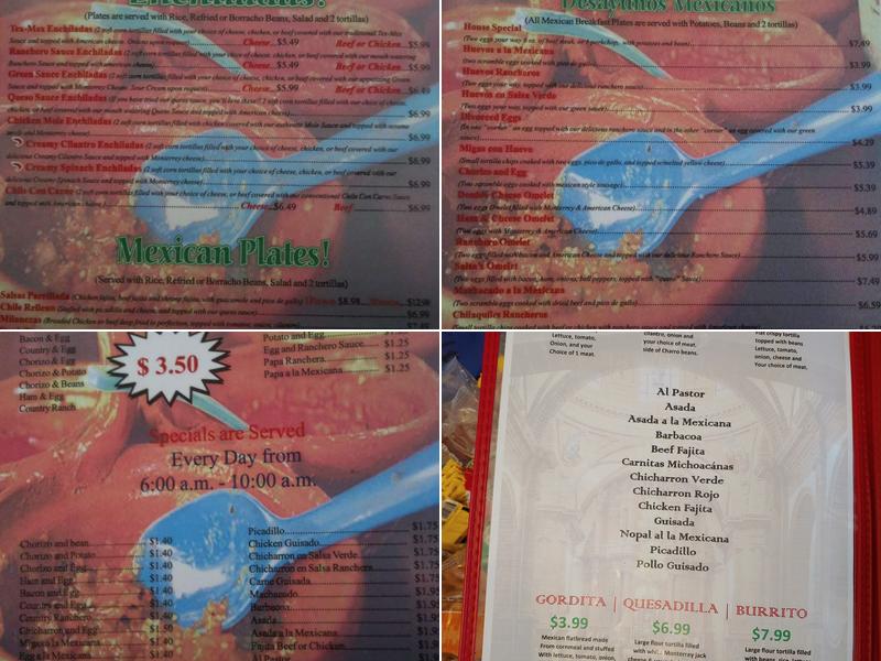 Salsa's Cafe Menu