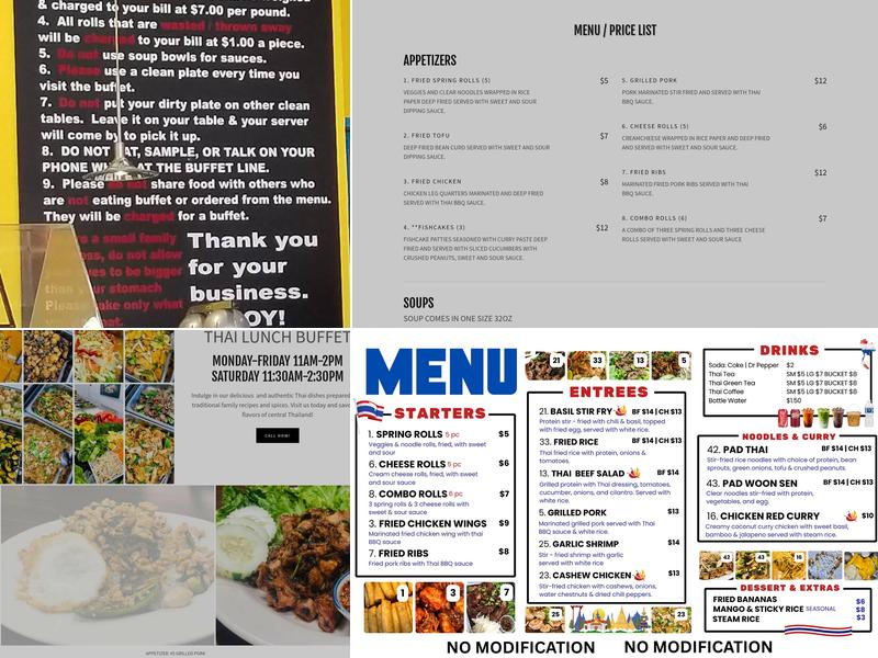 Thai Cafe Menu