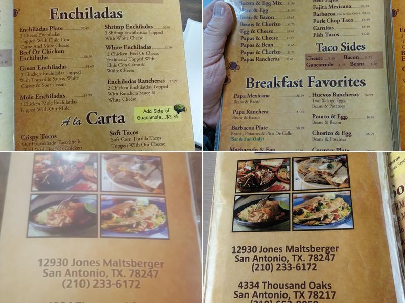 Thousand Oaks Cafe Menu