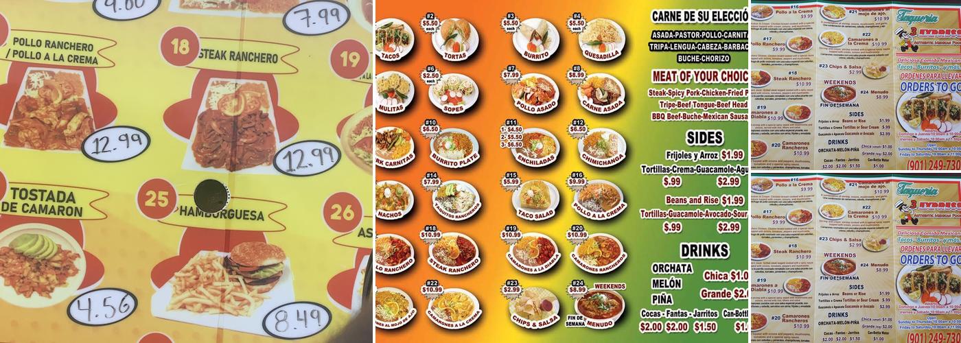 Taqueria Express #3 Menu