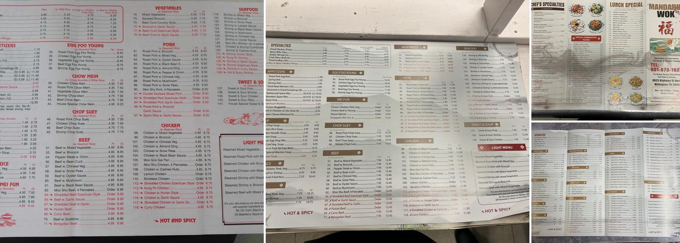 Mandarin Wok Menu