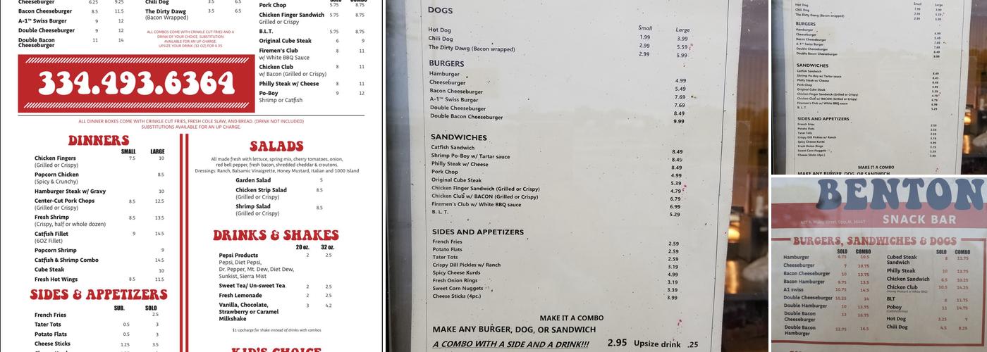 Benton's Menu