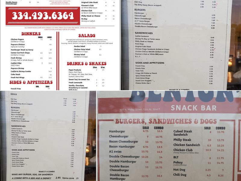 Benton's Menu