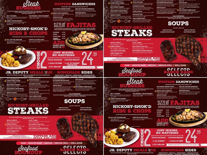 Santa Fe Cattle Company Menu