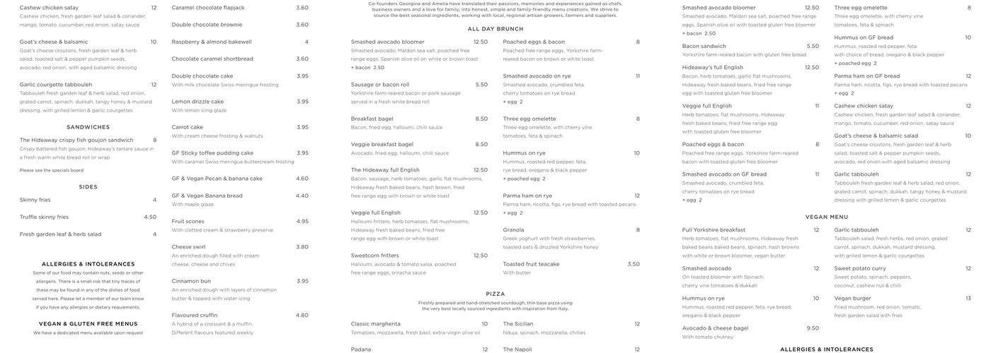 Fig and Olive Cafe Menu