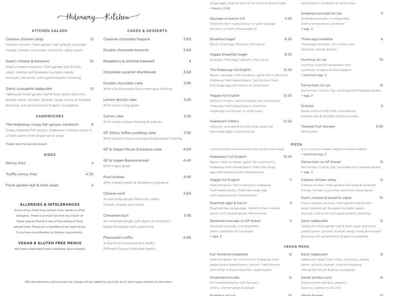 Fig and Olive Cafe Menu