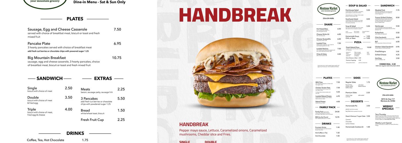 Burgers By The Track Menu