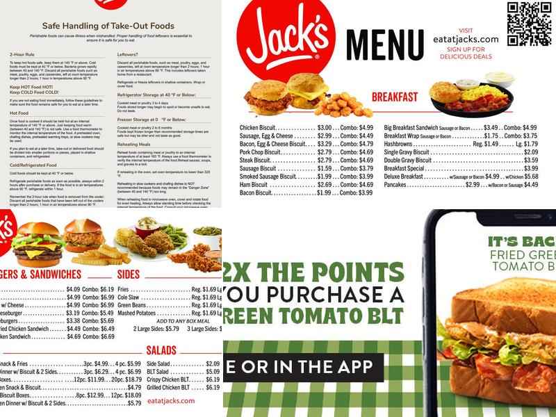 Jack's Menu