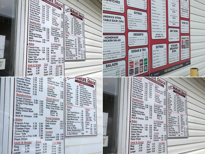 Burger Shack Menu