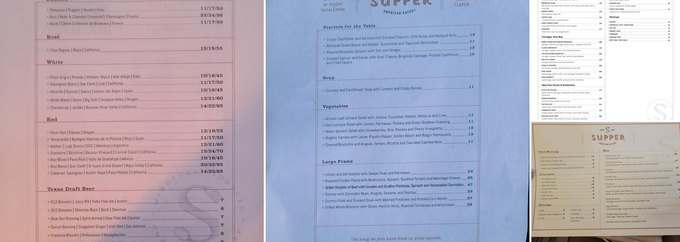 Supper Menu