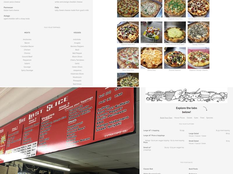 The Last Slice Pizza Menu