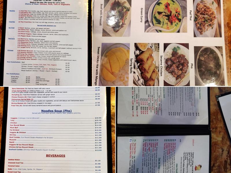 Thai walzem Cuisine Menu