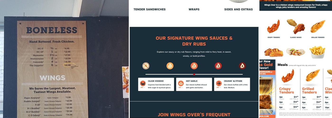 Wings Over Athens Menu