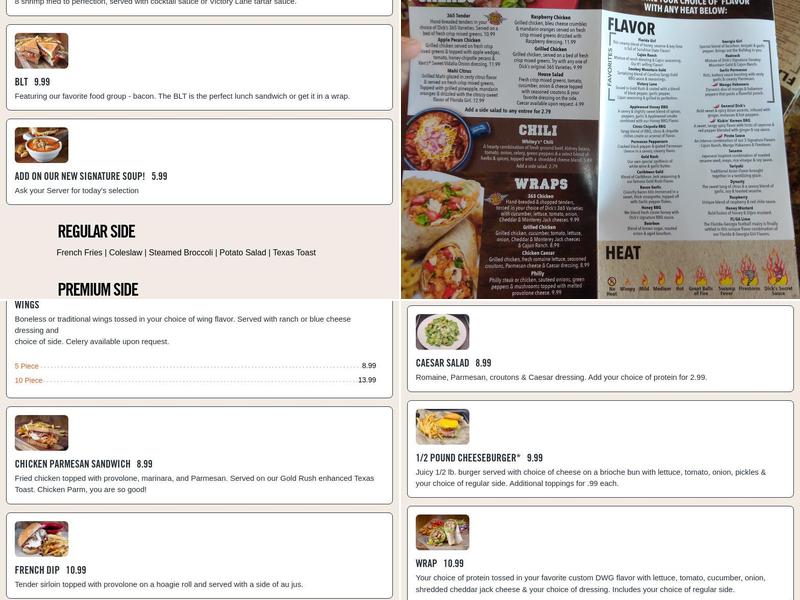 Dick's Wings And Grill Mayport Menu