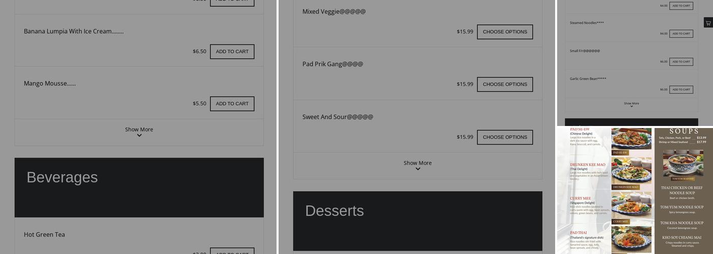 Simply Tasty Thai Menu