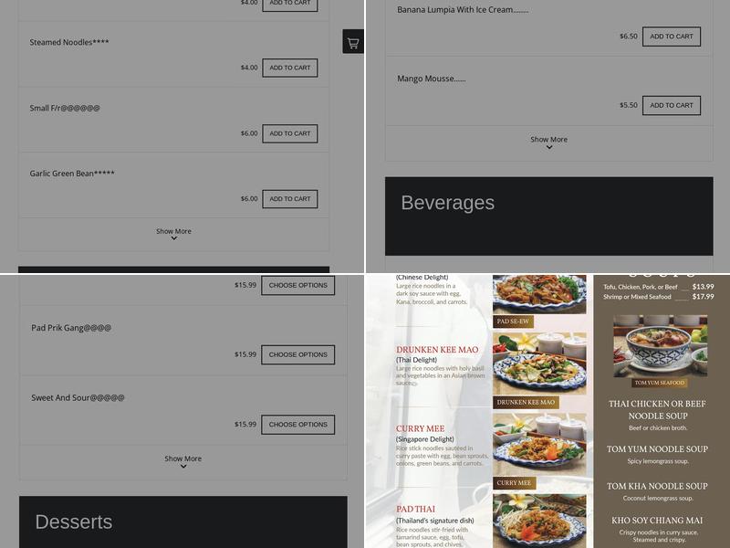 Simply Tasty Thai Menu