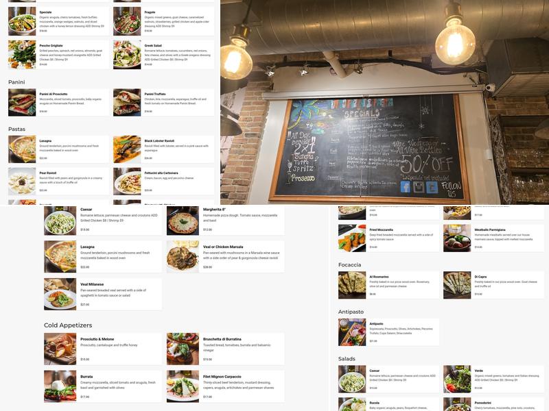 Tutto Pizza & Pasta Menu