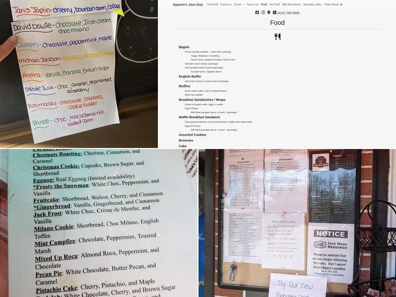 Agawam's Java Stop Menu