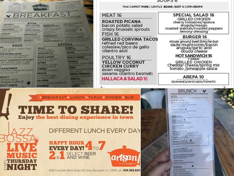 Artisan Kitchen & Bar Menu