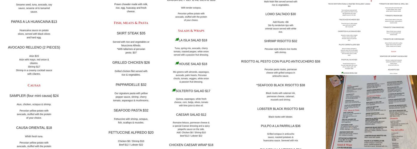 Ceviche Bar by Mixtura Menu