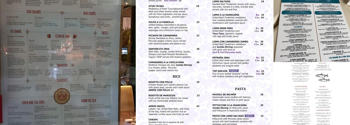 El Gran Inka Menu