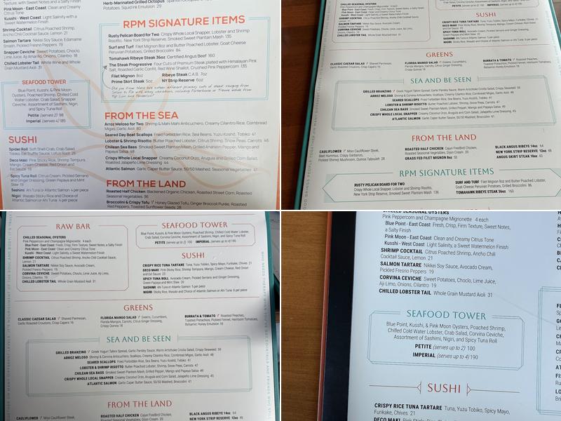Rusty Pelican - Miami Menu