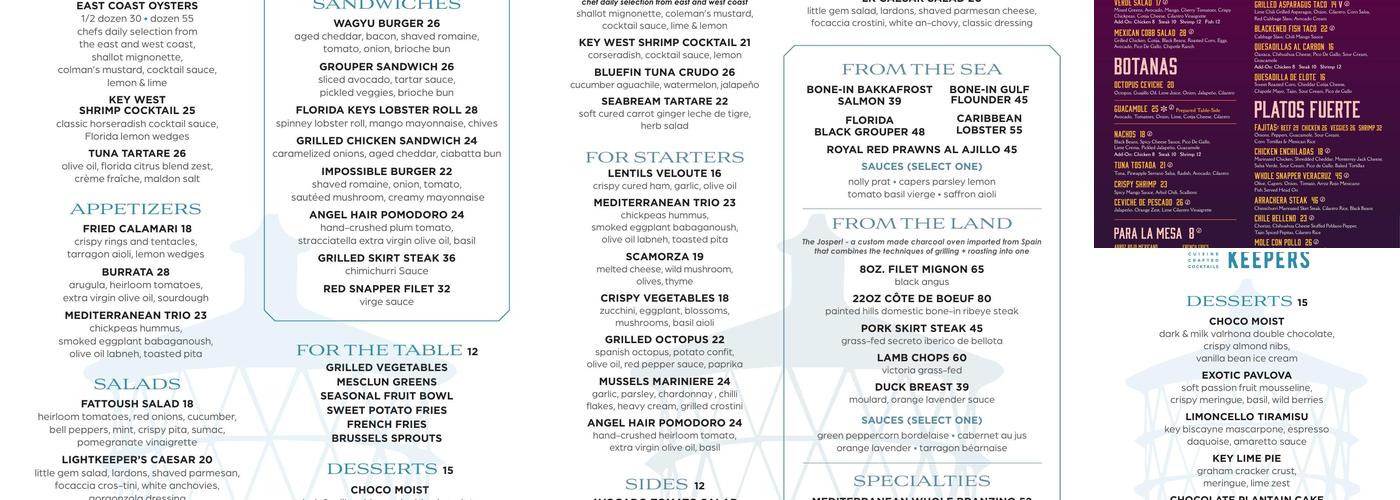 Rum Bar Menu